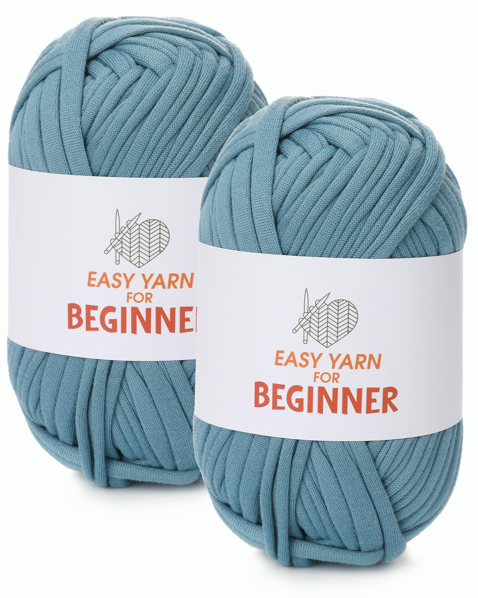 T-Shirt Yarn for Croheting Knitting - 2 PCS Chunky Thick Yarn for Bags Blanket Cushions Slippers Storage Baskets Projects, Fabric Yarn 100g×2 (3.5oz×2), DIY Handmade Knitting Gift