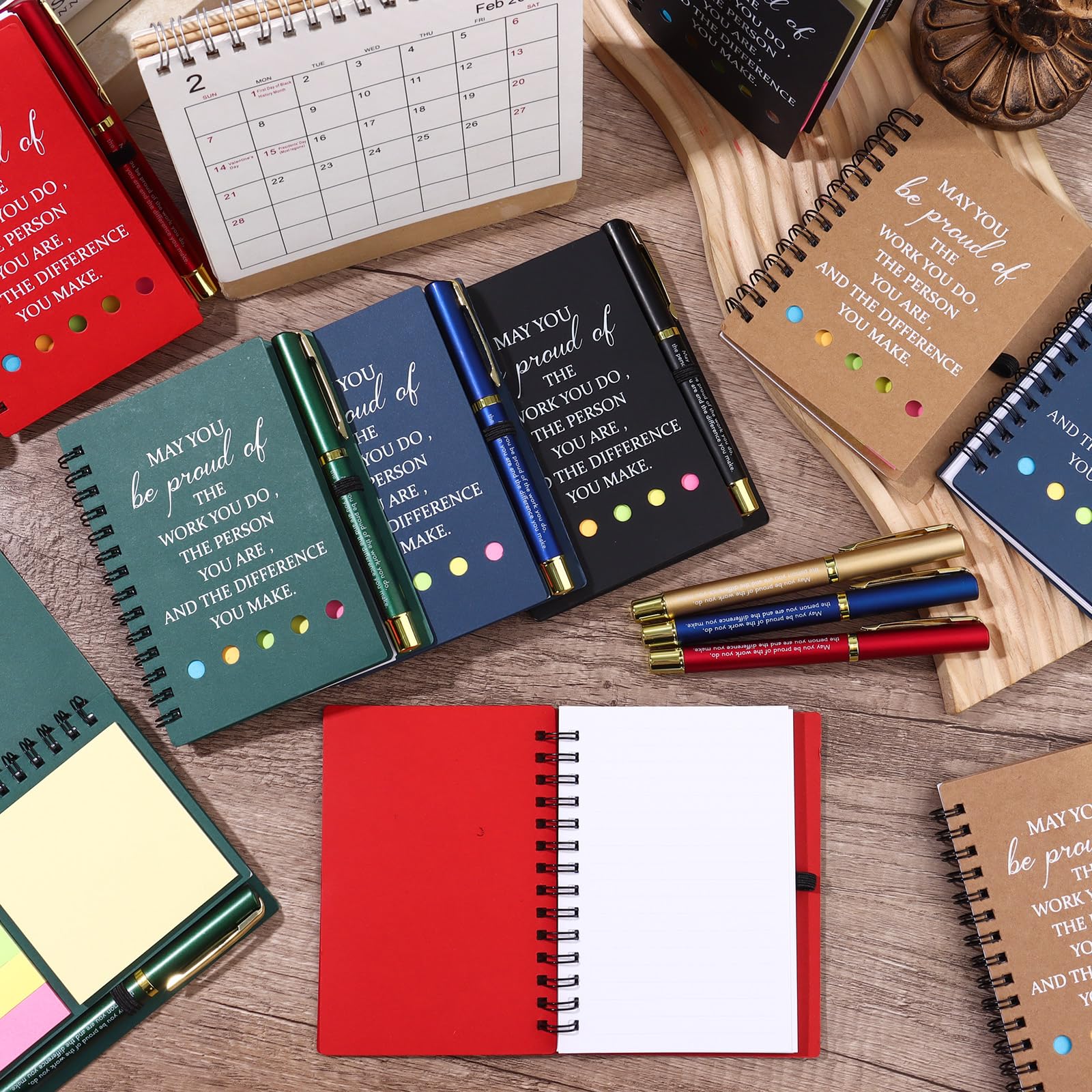 10 Sets Inspirational Spiral Notebook with Motivational Ballpoint Pens Thank You Gift for Coworkers Employee Appreciation Gifts Bulk Leaving Gifts for Colleagues Nurse Teacher Volunteer Team - Image 4