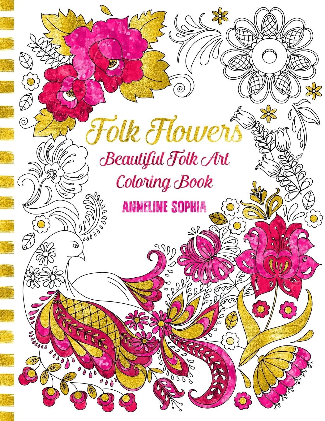 Folk Flowers: Beautiful Folk Art Coloring Book