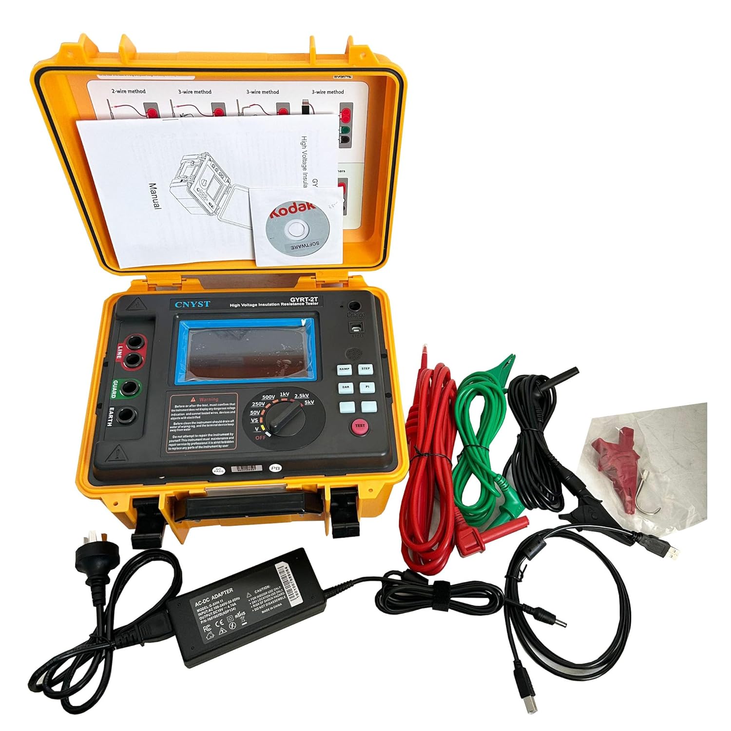 High Voltage Insulation Testers Insulation Resistance Tester with Rated Voltage 250v~5Kv Insulation Resistance Range 0.50MΩ～2.00TΩ Touch Color Scree Storage Function
