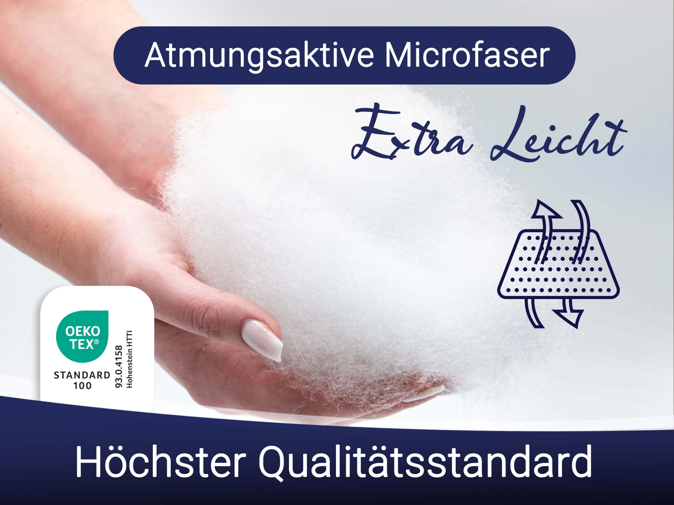 ZOLLNER Bettdecke in 135x200 cm - atmungsaktive und hautfreundliche Decke mit Karosteppung - Made in Europe - waschbar bis 60°C - Hotelqualität - Oeko Tex® Zertifiziert