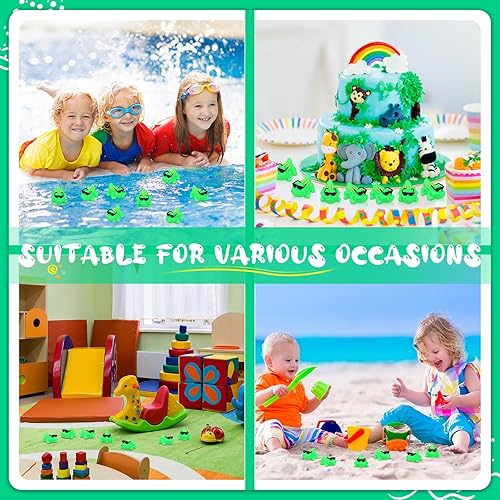 Miniatura 7 de Arrowbash Mini cocodrilo de goma con gafas de sol, juguete de baño a granel, pequeños cocodrilos para bañera, juguetes pequeños flotadores