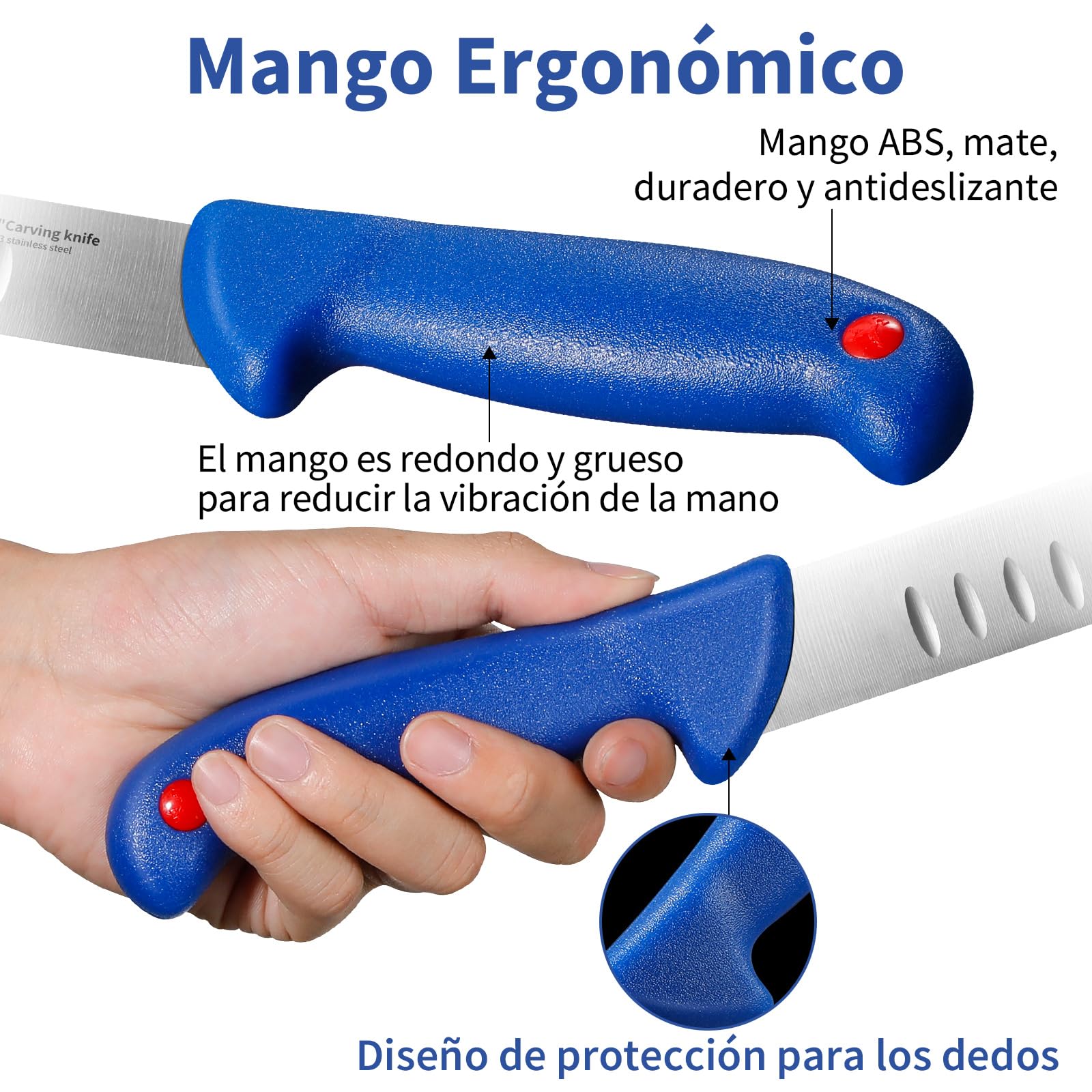 Cuchillo Jamonero Profesional 26cm Acero Inoxidable Cuchillo Carnicero Deshuesador