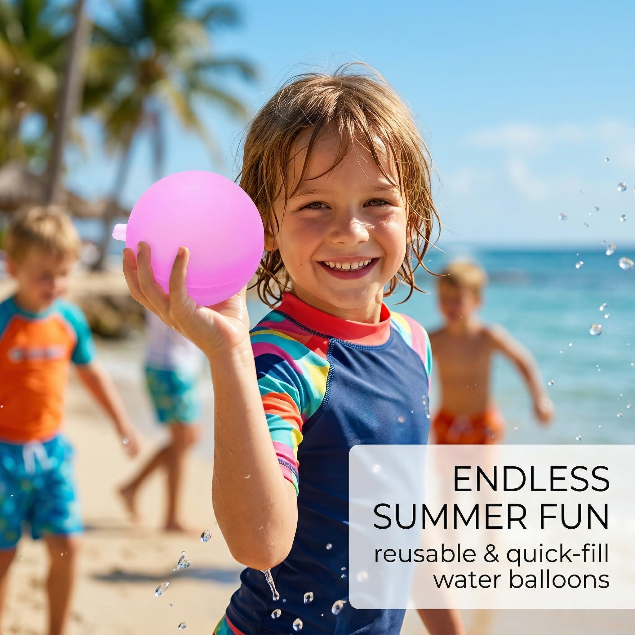 Globos de Agua Reutilizables de Silicona, Pack 6 Colores Surtidos | Autocierre y Llenado Rápido para Piscina, Playa, Verano, Niños y Adultos