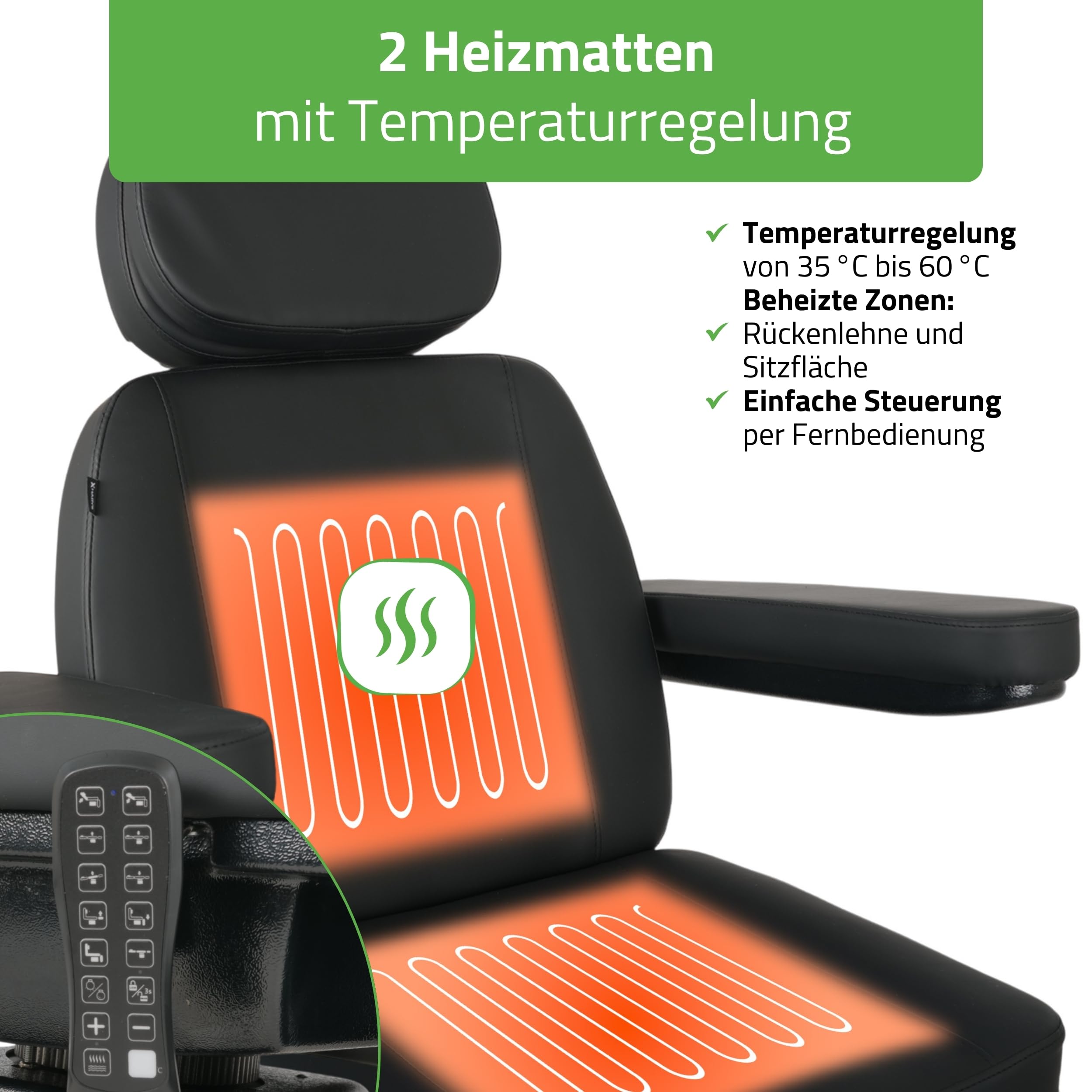 HABYS Luxoria PRO 5 Elektrische Kosmetikliege mit 5 Motoren, Black | Beheizbare Beautyliege, Drehfunktion & Fußsteuerung, Kosmetikstuhl für SPA, Ästhetische Medizin & Massage