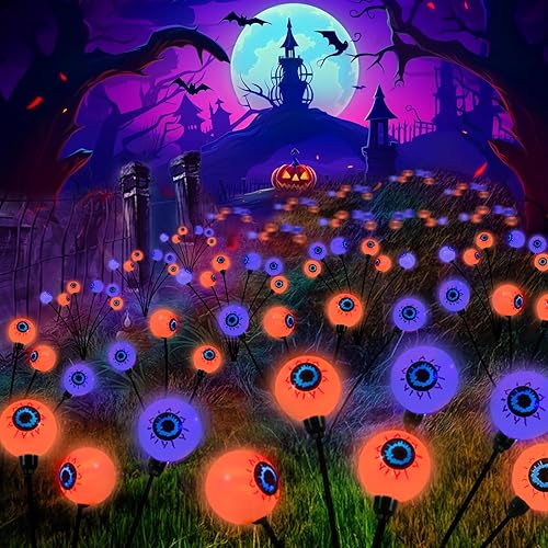 Miniatura 10 de Lewondr Luces de jardín de fuegos artificiales solares 4 paquetes, 120 luces LED de fuegos artificiales solares con 8 modos de iluminación, luces