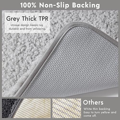 Miniatura 5 de Phantoscope Alfombras de baño Juego de 2 alfombras de baño antideslizantes de microfibra ultra suave, alfombras de baño de felpa absorbente de