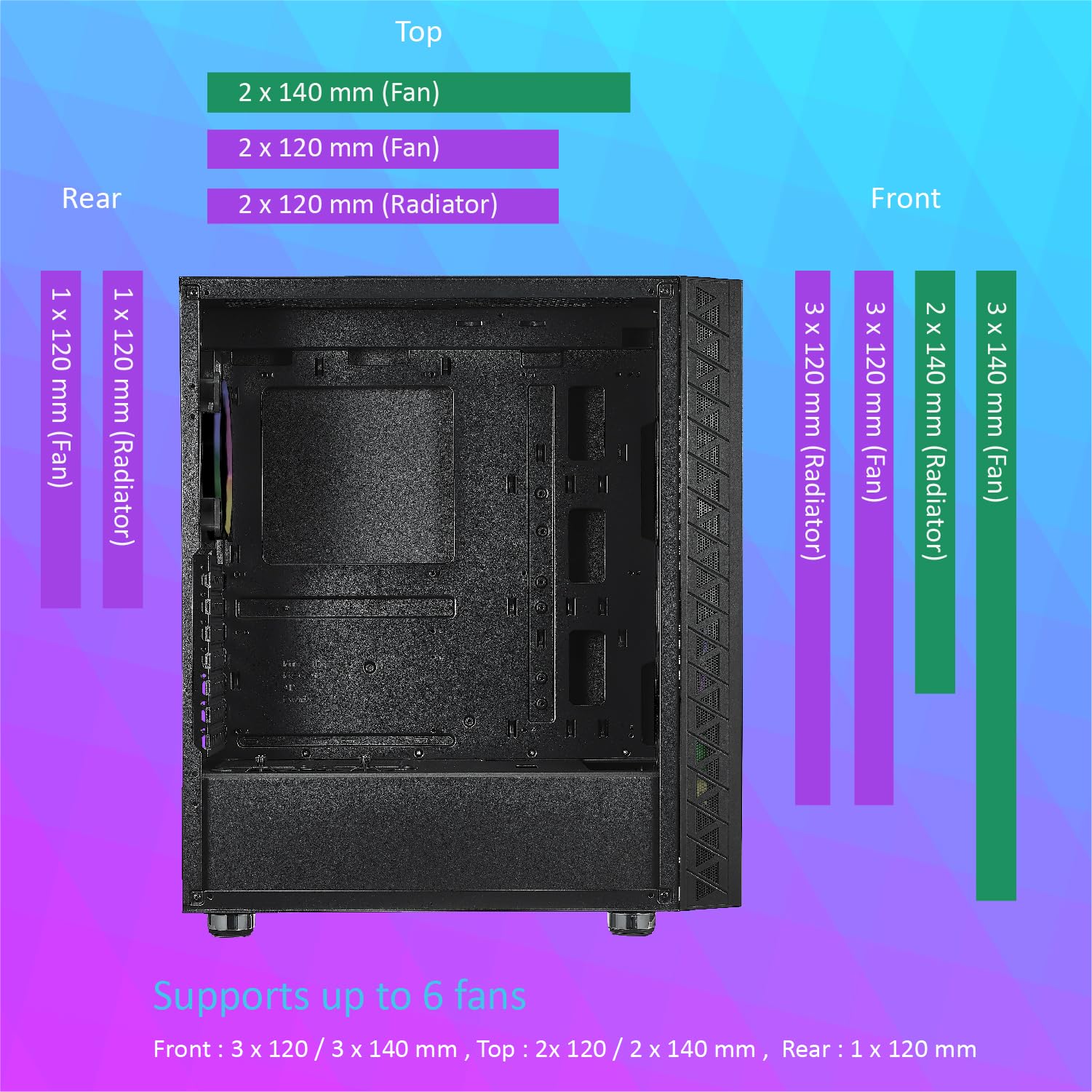 CAJA PC AZZA ZENO 350 NEGRA CON VENTANA DE LATERAL CSAZ-350