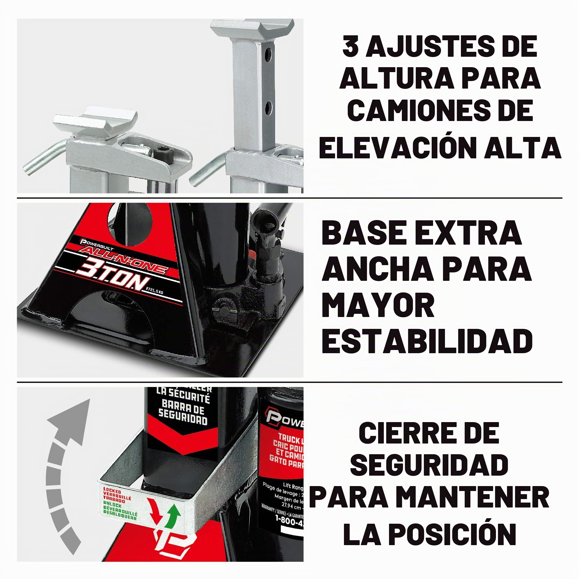 Powerbuilt 640912 All-In-One 3-Ton Bottle Jack with Jack Stand