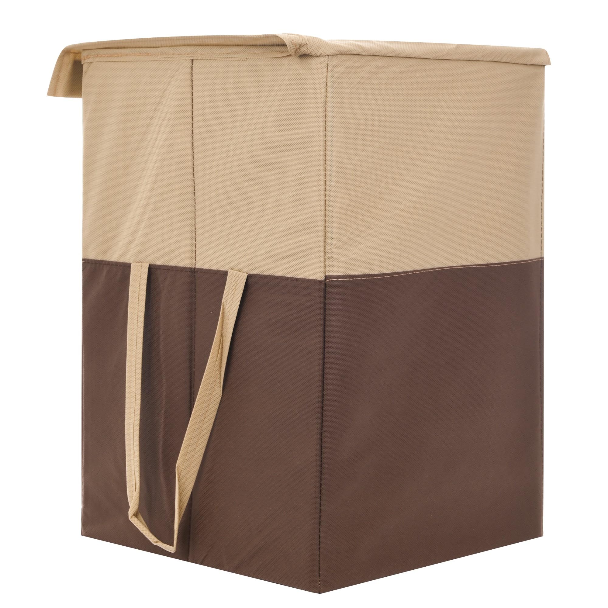 Perpetual Cloth Basket For Laundry - Waterproof Non Woven Cloth Bag For Storage Clothes, Flodable Laundry Basket Bag With Lid And Handle 75 Liter(BrownBIGm) (B0CVSGQTXR) Amazon Price History, Amazon Price Tracker