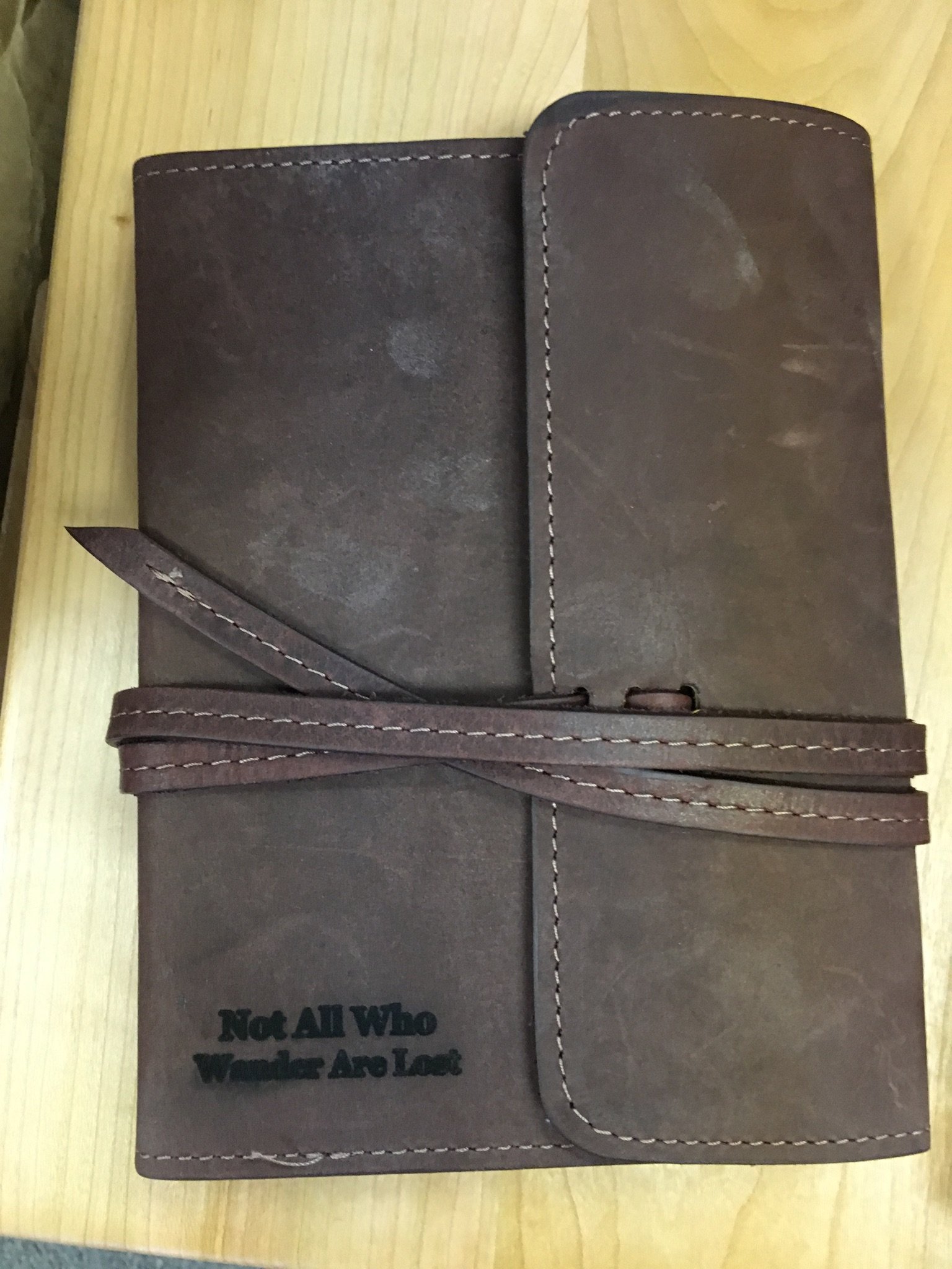 Personalized Leather Journal 5" X 7" Genuine Top Grain Latigo Leather - with Leather Strap Closure and Refillable Lined Kraft Paper Insert