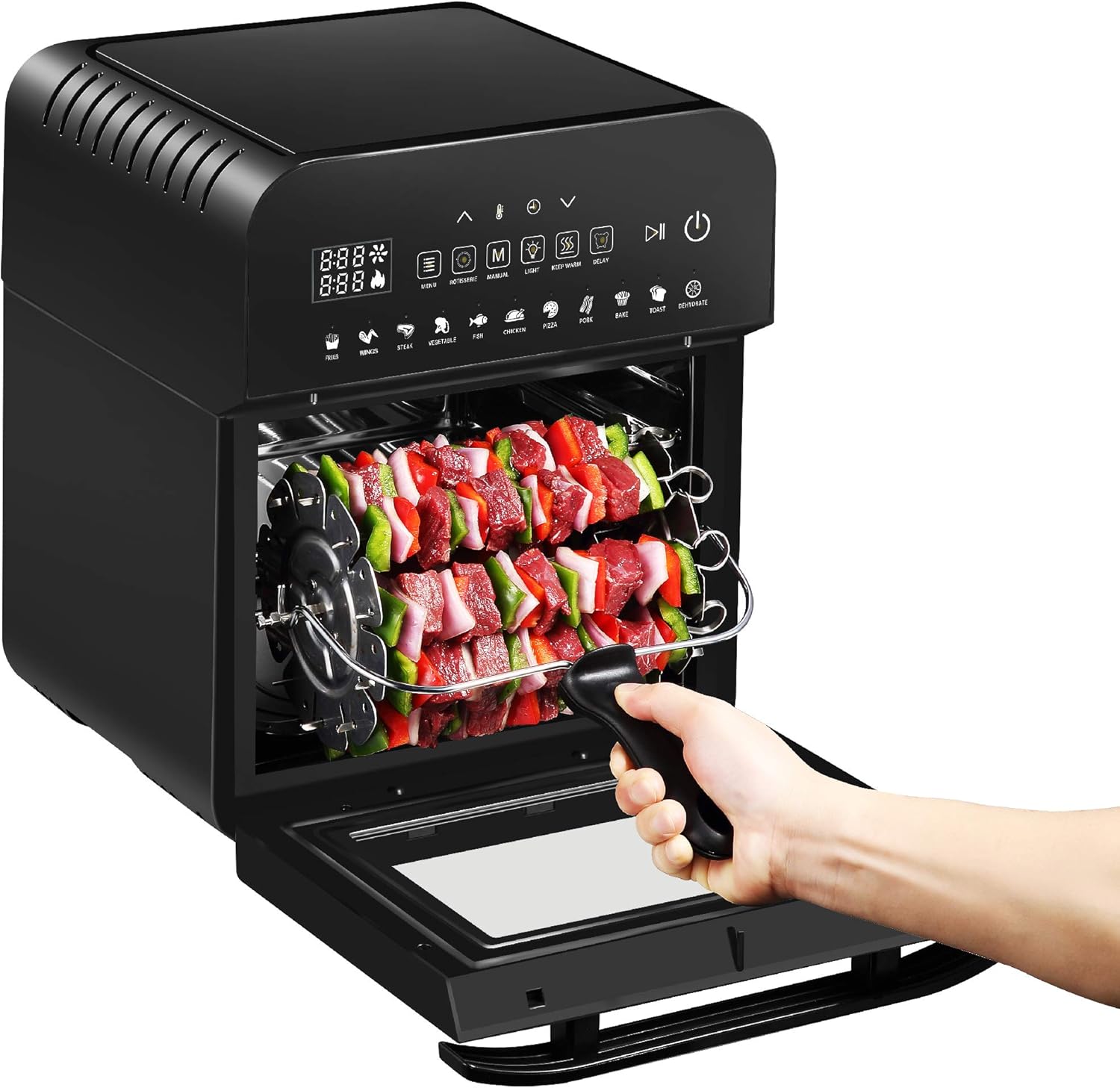 Up To 40% OFF GoWISE USA GW44803 Ultra 12.7-Quart Electric Air Fryer Oven with Rotisserie and Dehydrator + 11 Accessories and 50 Recipes, Black, QT