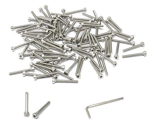 Miniatura 64 de iexcell 25 piezas M4 x 60/65/70/75/3.150 in paso de rosca 0.028 in acero inoxidable 304 cabeza hexagonal Tornillos Tornillos surtido Kit