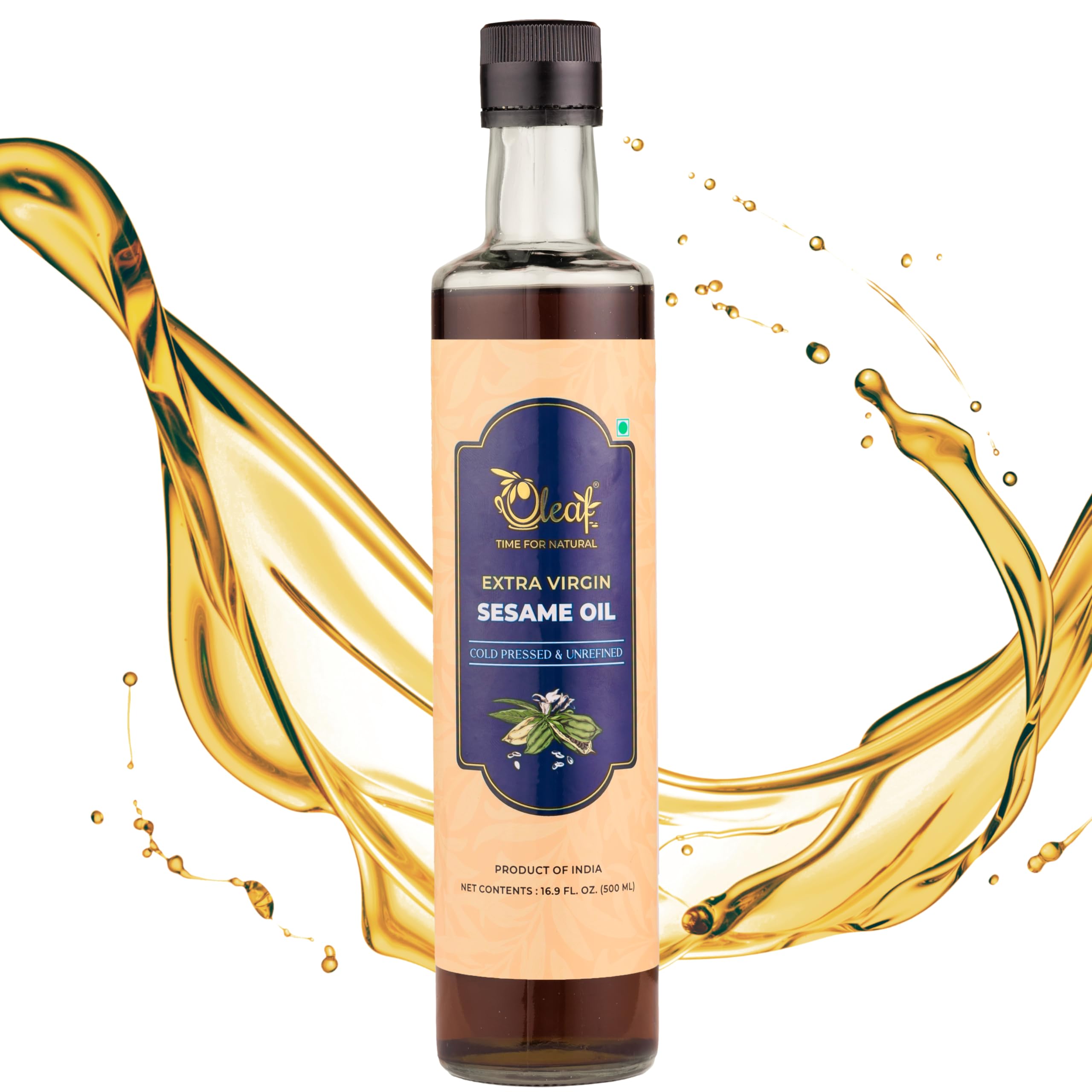 Oleaf Cold Pressed Extra Virgin Sesame Oil | Wood Pressed Oil | Kachi Ghani Oil | Til Oil | Healthy Oil | Cold Pressed | 100% Natural and Healthy (500 ML) (B0CZS24S1F) Amazon Price History, Amazon Price Tracker