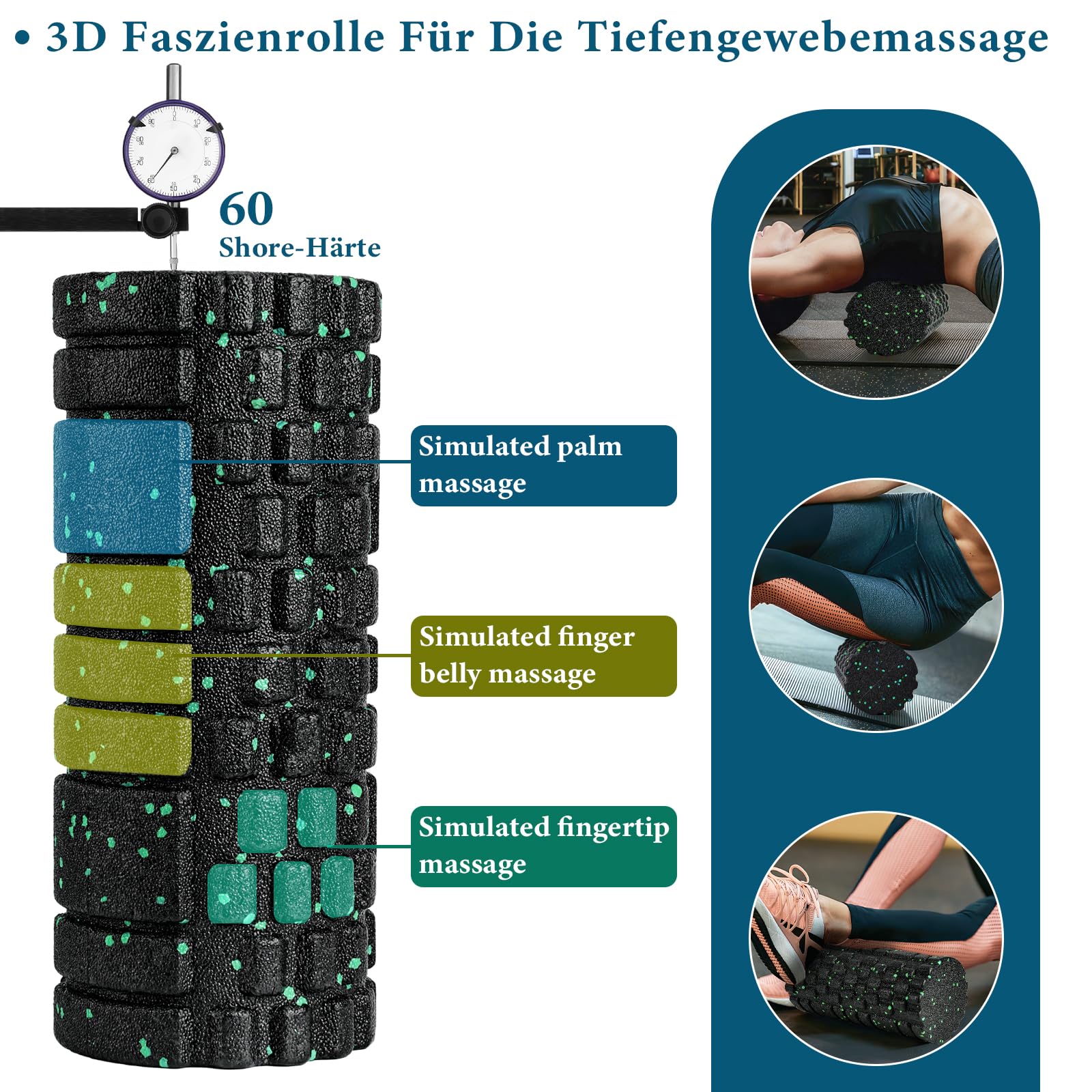 Zestaw wałków do masażu powięzi Blackroll Foam Roller zestaw z piłką do masażu powięzi, mały wałek do masażu powięzi, mały i podwójna piłka do jogi, powięzi, treningu mięśni