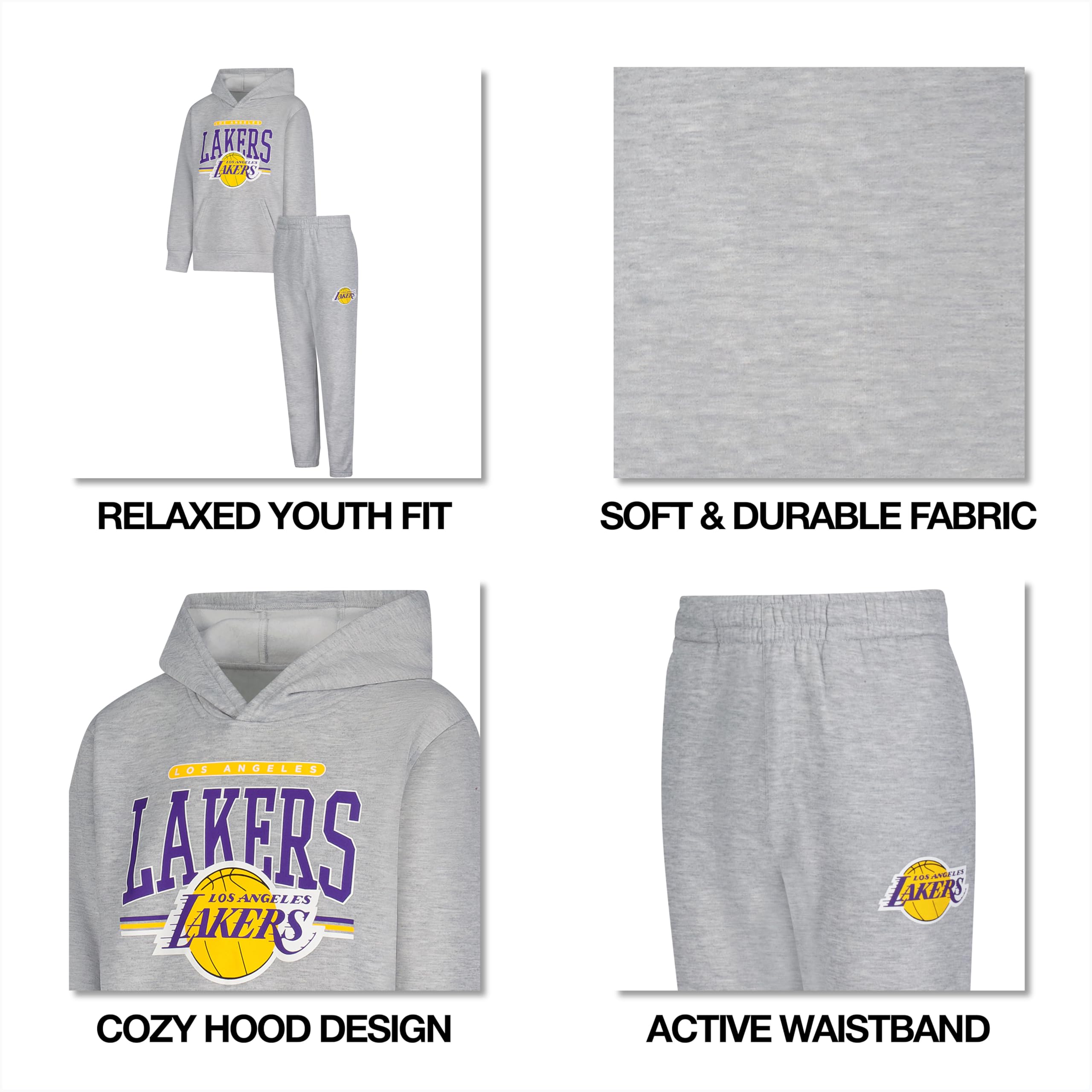 Ultra Game Nba Official Super Soft Hoodie Sweatshirt And Sweatpants Joggers Set Sudadera Niños (Pack de 1)