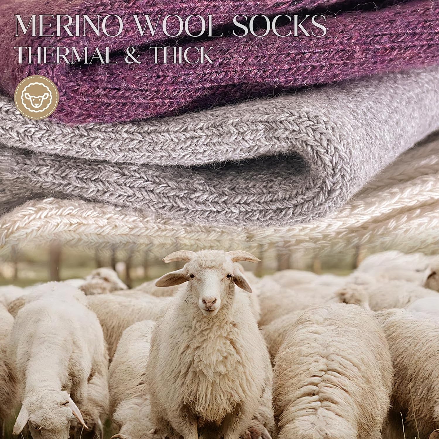 Matcheck Womens Merino Wool Socks Winter Ski Boot Socks Warm Men Thermal Thick Cozy Hiking - Image 5