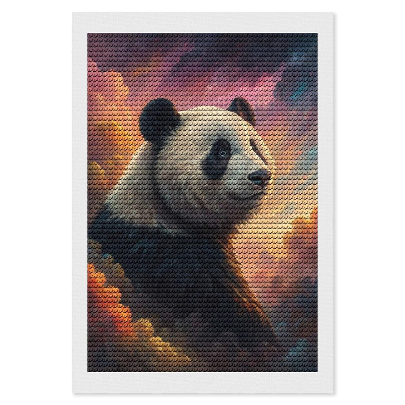 Junmoney Panda in A Cosmic Sky Diamond Art Canvas 8"x12", Easy Handmade Project, Complete Accessories, Bedroom Decor, Birthday Gift