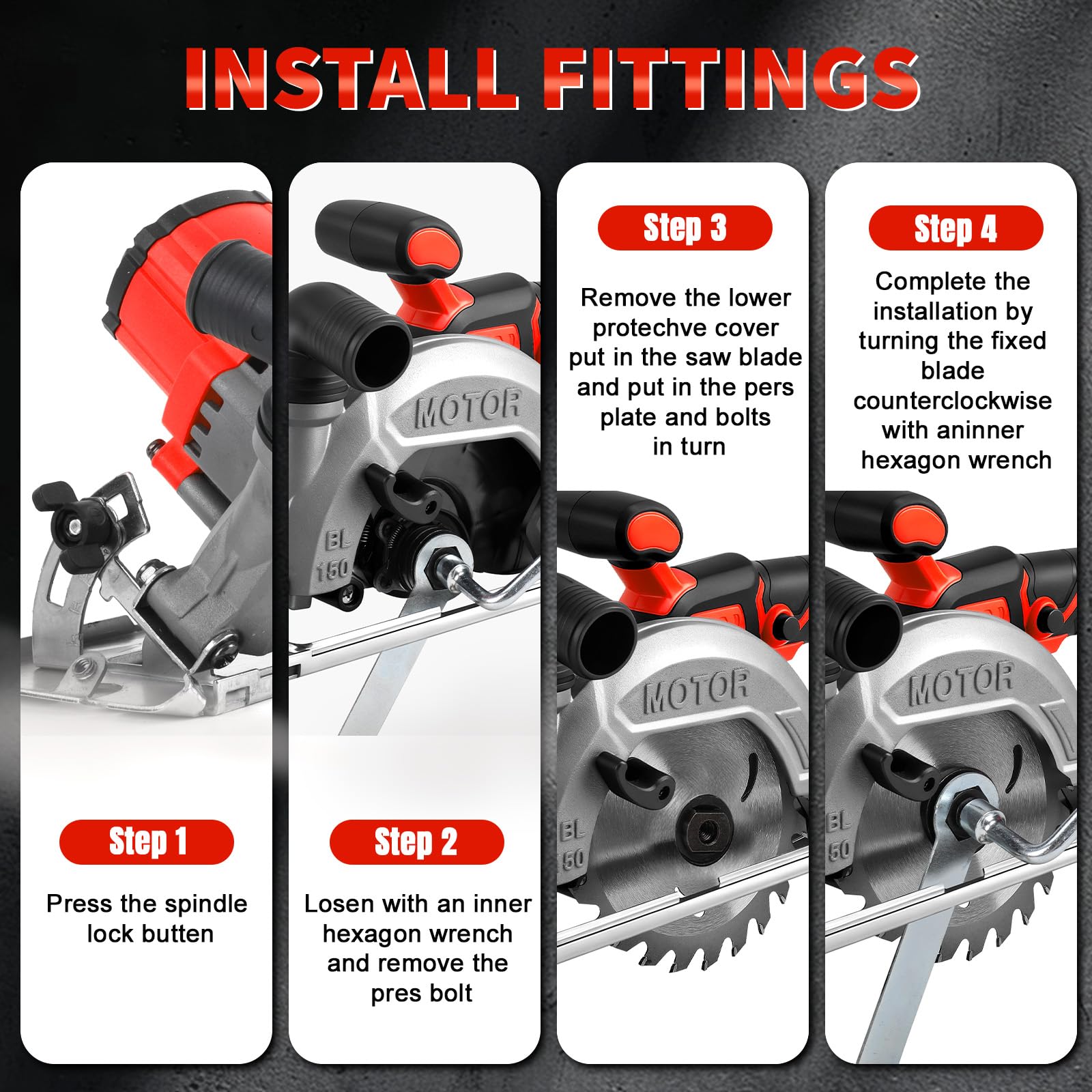 Scie circulaire sans fil pour Milwaukee M18 18 V, 150 mm, mini scie circulaire manuelle sans balais