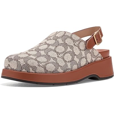 COACH Sculpted C Platform Clog In Signature Textile Jacquard