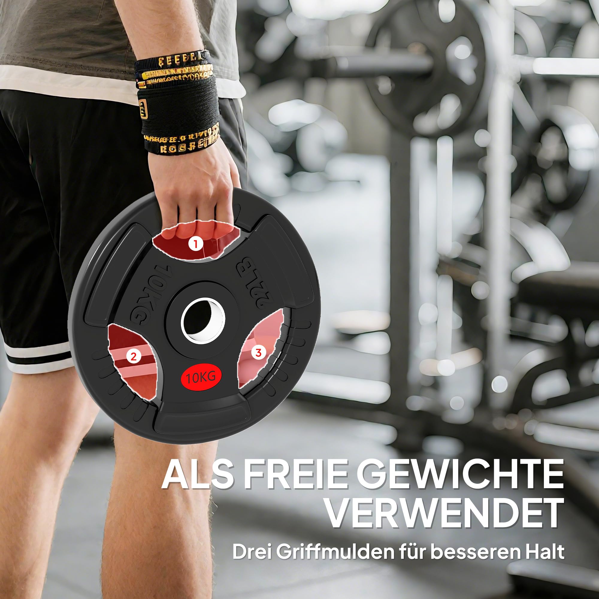 SPORTNOW 2er-Set Hantelgewichte, 2 Gewichte, Hantelscheiben-Set, Gewichtsscheiben für 5 cm Hantelstange, Ø 50 mm Bohrung, Schwarz