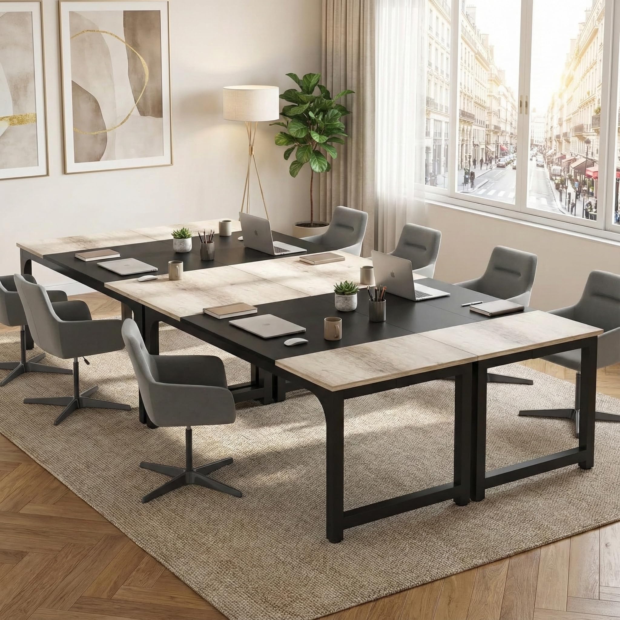 Lailang 180cm Escritorio, Mesa Portátil Ordenador, Mesa de Oficina Despacho, Mesa Escritorio Madera, Escritorio Estudio Musical, Mesa Oficina Grande, 180 x 80 x 75 cm, Negro