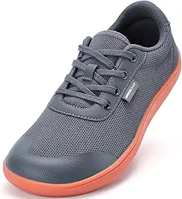 Sapatos femininos com bico largo – Sapatos minimalistas descalços zero drop casual confortável caminhada atlética ampla largura tênis moderno para joanete inchaço fascite plantar pé