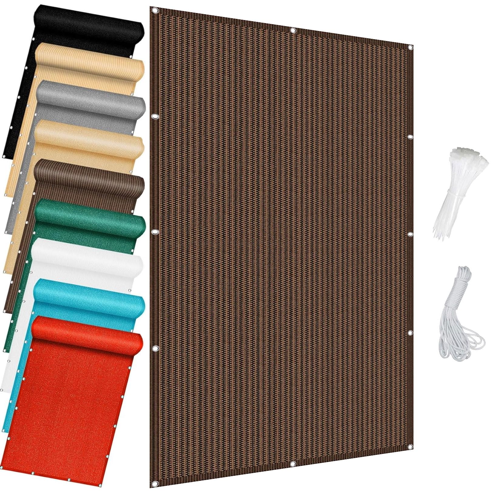 Brise vue balcon opaque anti-UV avec œillets et serre-câbles pour terrasse