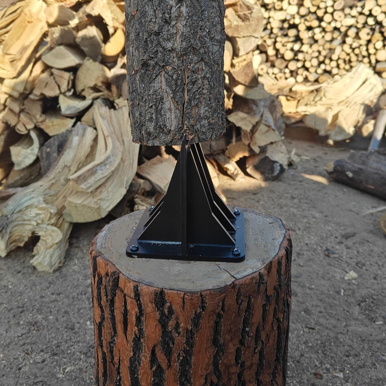 Firewood Kindling Splitter, 5in Wood Splitter - Efficient Manual Mid-Size Log Splitting Wedge Tool, Ideal for Home, Garden, Camping, Fireplace, and Outdoor Use