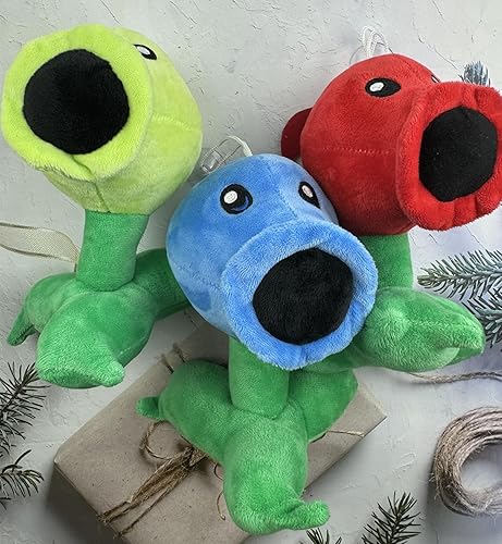Miniatura 5 de JHESAO Juego de 3 piezas de guisantes de peluche de plantas y zombis, juguetes de zombis, peluches de PVZ, 1, 2, muñeco suave de peluche, guisante 3