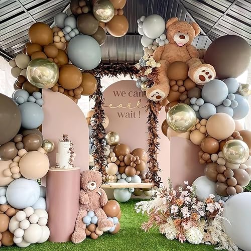 Miniatura 6 de PartyWoo Guirnalda de globos marrón retro, 100 globos de tonos marrones de diferentes tamaños, paquete de globos de 18 pulgadas, 12 pulgadas, 10