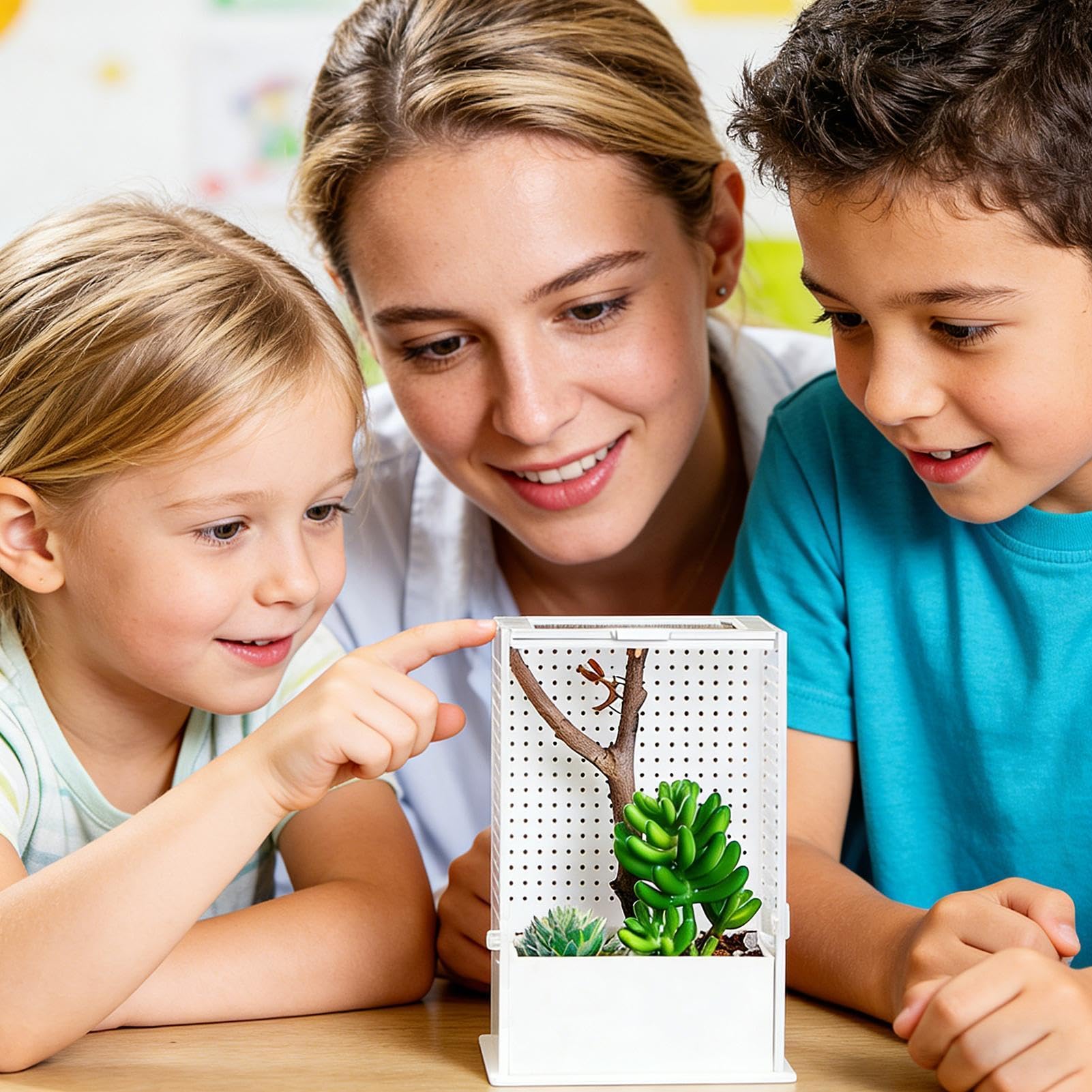 Gabbia Mantide Religiosa 20 Cm - Habitat Acrilico - Box Trasparente Rettili Per Nidificazione Allevamento Alimentazione Osservazione - Piccoli Insetti Animali Da Compagnia Hobbistica
