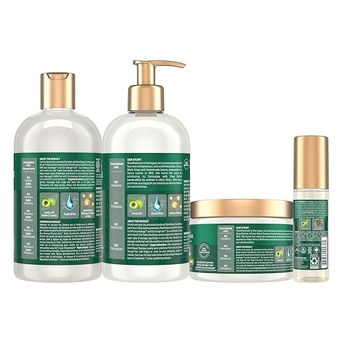 Miniatura 2 de SheaMoisture Champú reparador de bonos, acondicionador, enjuague y aceite de 4 unidades de aceite de Alma para fortalecer el cabello con infusión