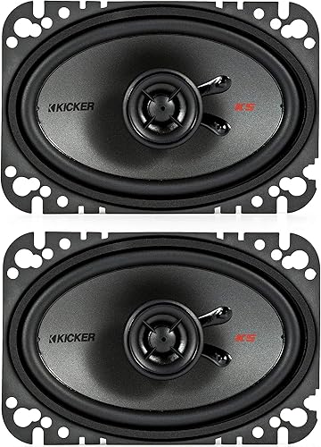 KICKER 47KSC4604 KS Series 4x6 altavoces coaxiales con tweeters de 5 pulgadas 4ohmios