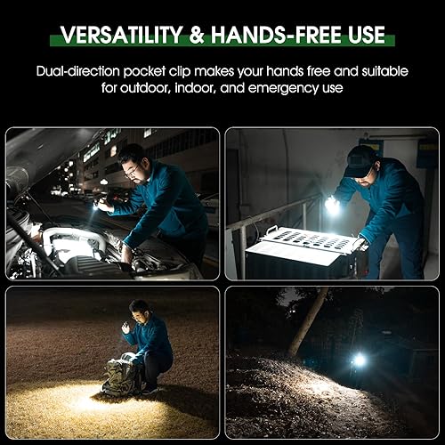 Miniatura 8 de PIOOCAN L2 Linterna EDC de 1200 lúmenes recargable, linterna de bolsillo AA de alto lúmenes con clip, linterna pequeña súper brillante, luz de flash