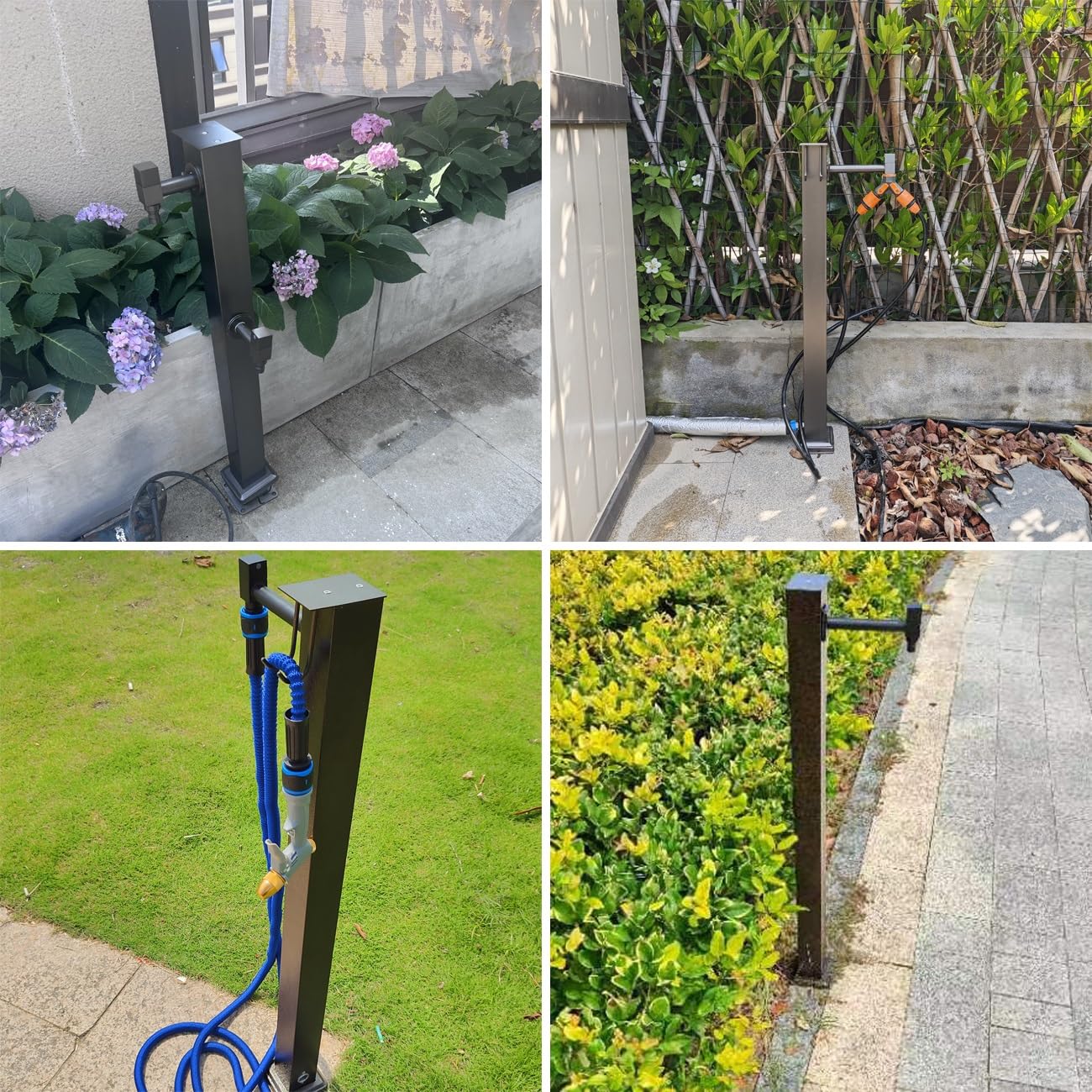 Robinet Exterieur Jardin Colonne d'eau,Colonne d'eau sur Pied avec Robinet, Acier Inoxydable 304, avec Conception à Crochet,pour l'irrigation et Le Lavage des fermes.