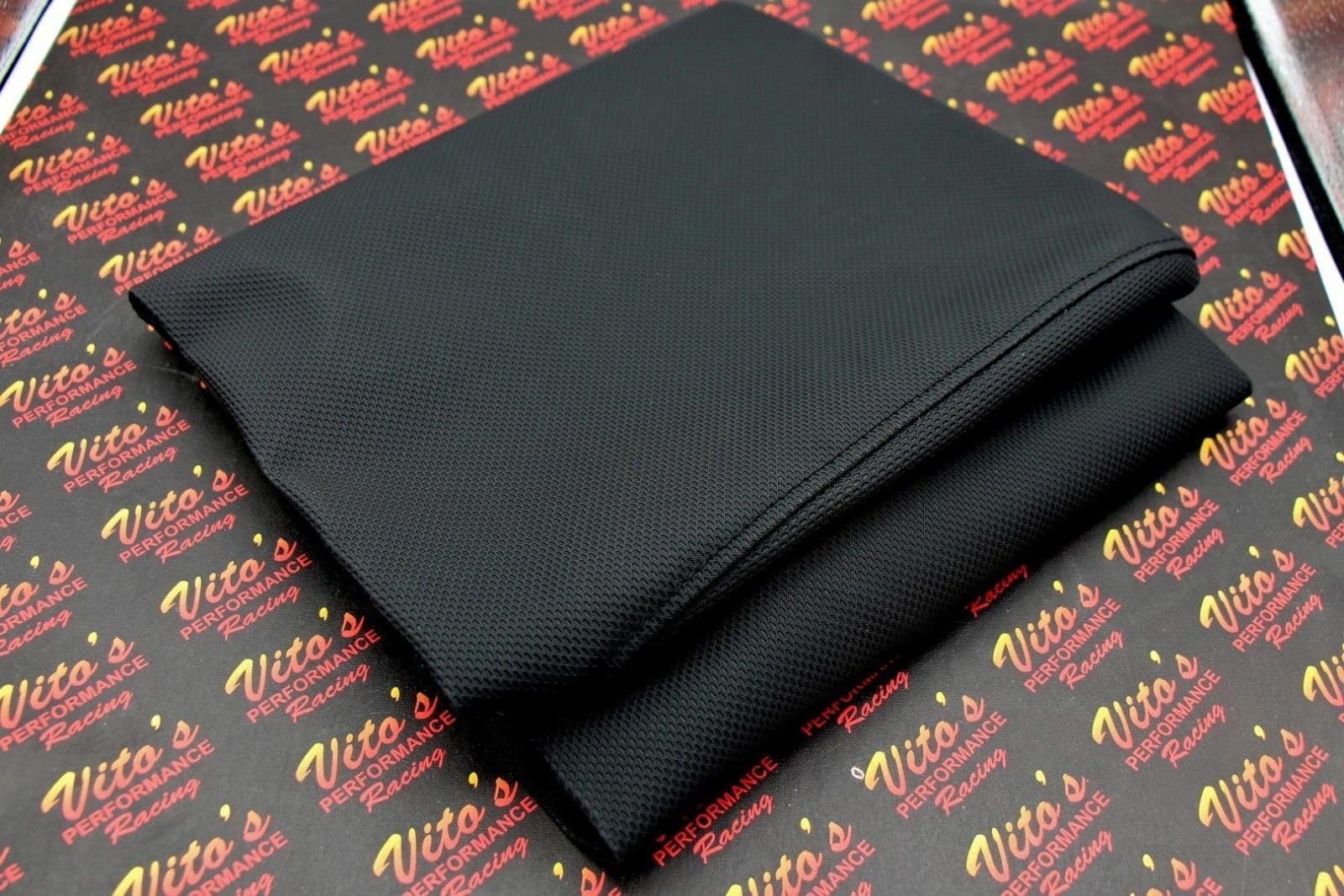 Enjoy Mfg Seat Cover - Compatible Fit for 2004-2009 Kawasaki KFX 700 KFX700 IG GFORCE All Black/Green Ribs #231