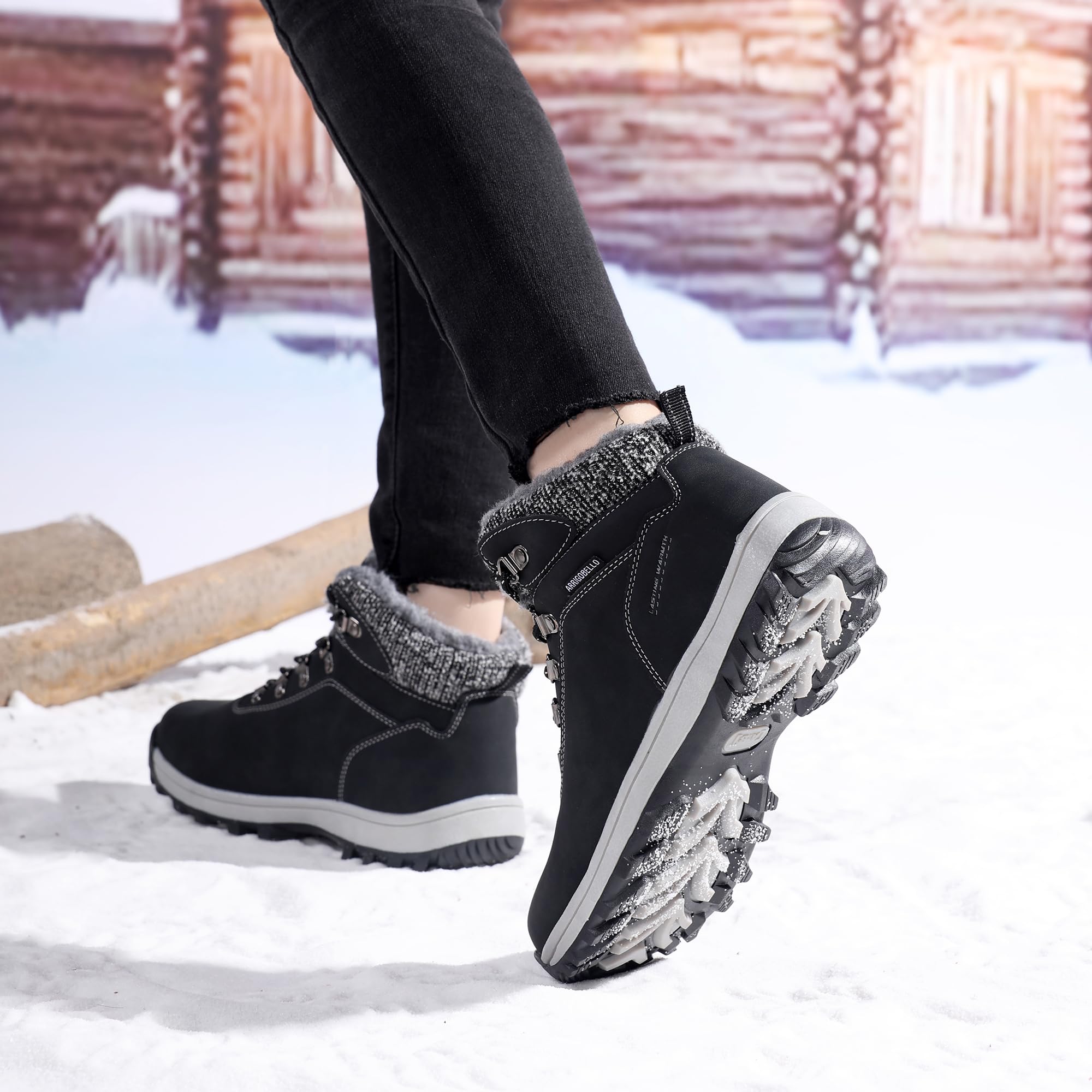ARRIGO BELLO Bottes Hiver Femme Fourrées Bottines Chaussure Neige Randonnée Antidérapant Boots Taille 36-41