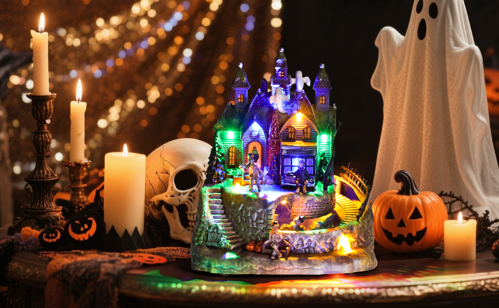 Amazon.com: Vigdur Halloween Village Decorations – Lighted