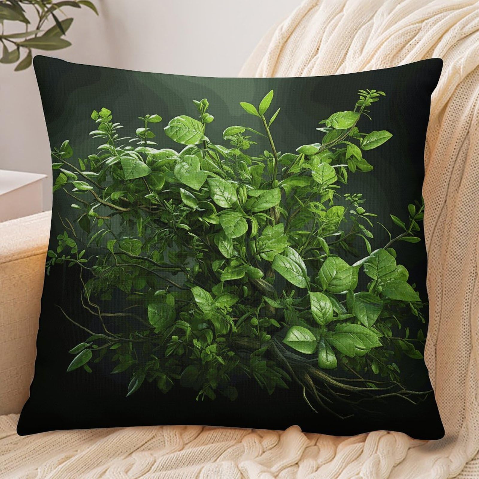 Fekiloot Style Green Leaves Pillowcase Pillow Sham Pillow Case