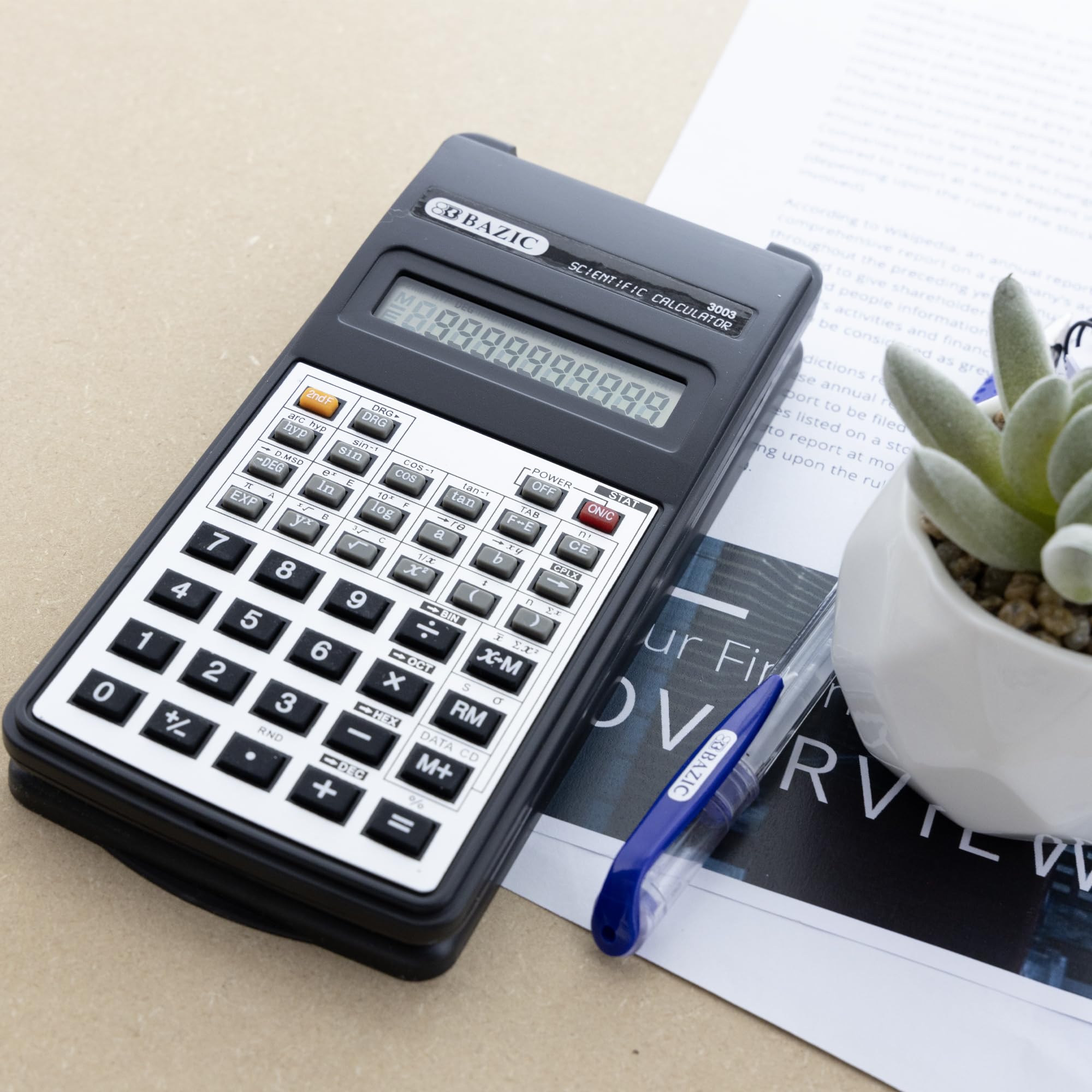 BAZIC Calculatrice Scientifique à 10 Chiffres avec Rabat