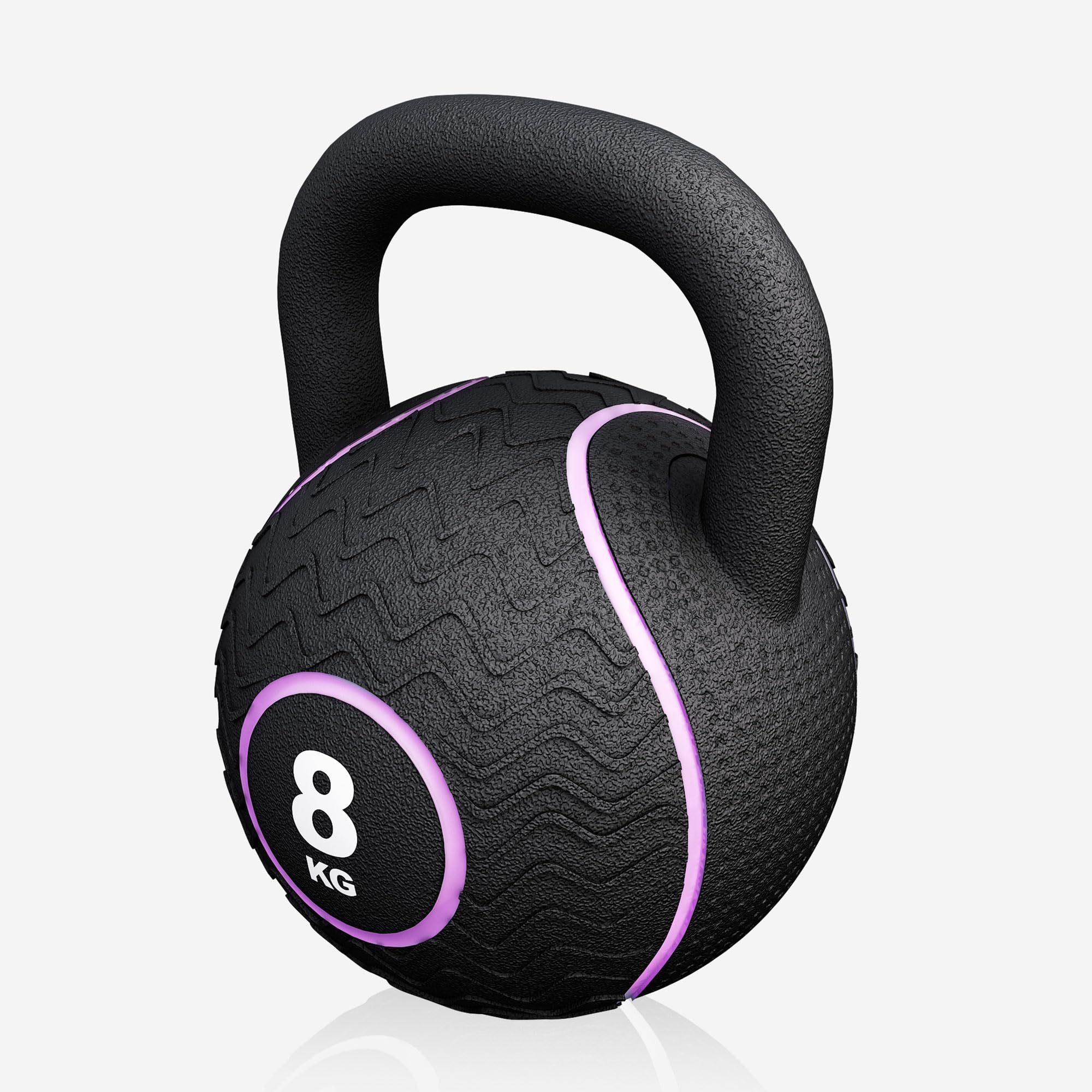 GORILLA SPORTS® Kettlebell Gummi | Eisensandkern & Gummiummantelung | Ergonomischer Griff | 4 kg bis 20 kg | Kraft- und Functional-Training