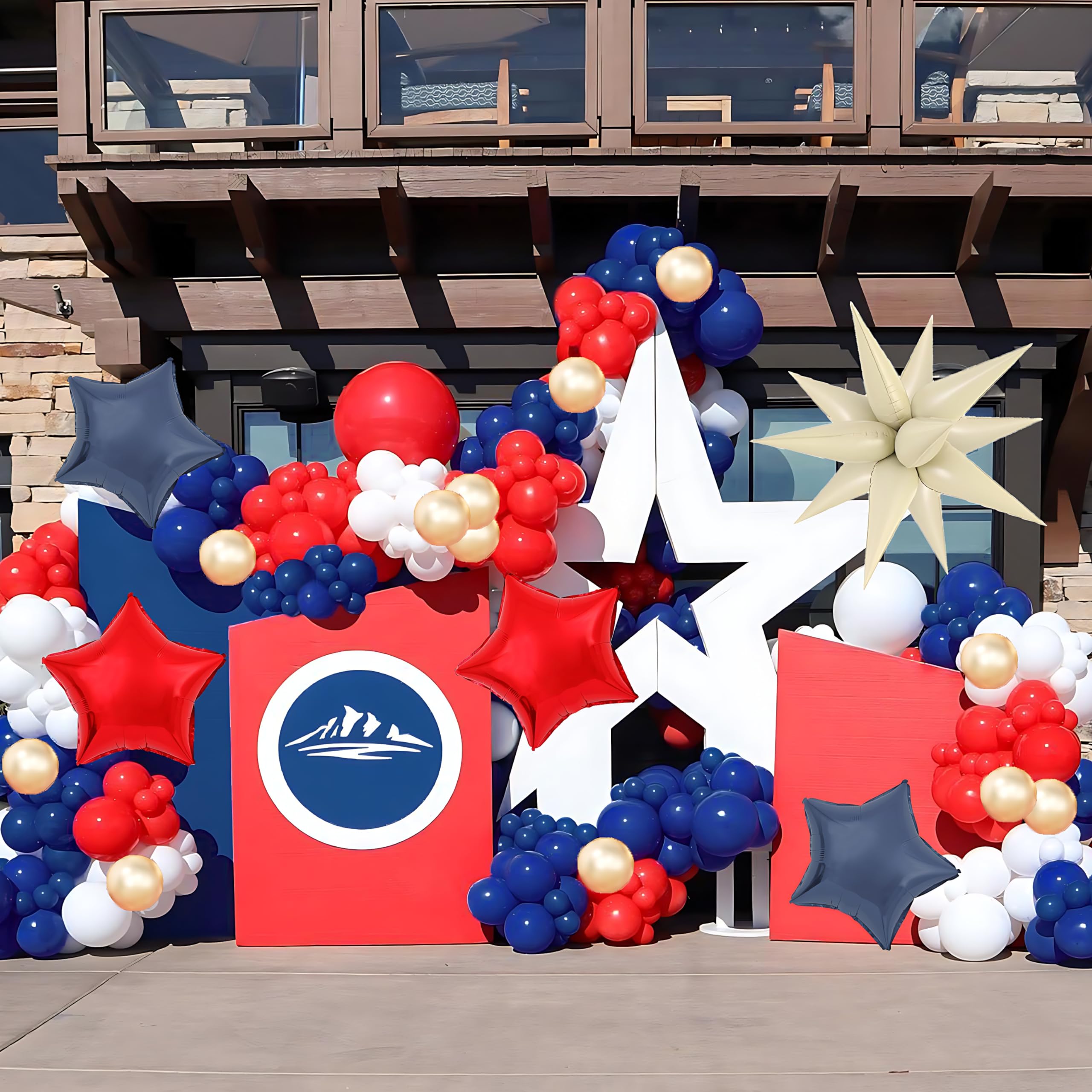 100ct Red White & Blue Balloon Arch Kit For Coronation, Street Party, 4th July