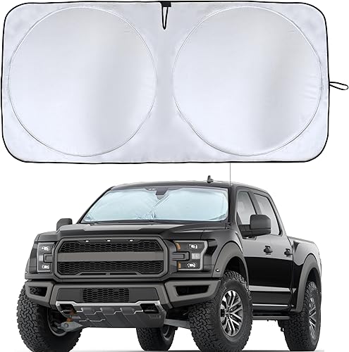 Miniatura 1 de EcoNour Parasol para parabrisas de camión con corte de espejo trasero, parasol para ventana delantera para rayos UV y protección contra el calor,