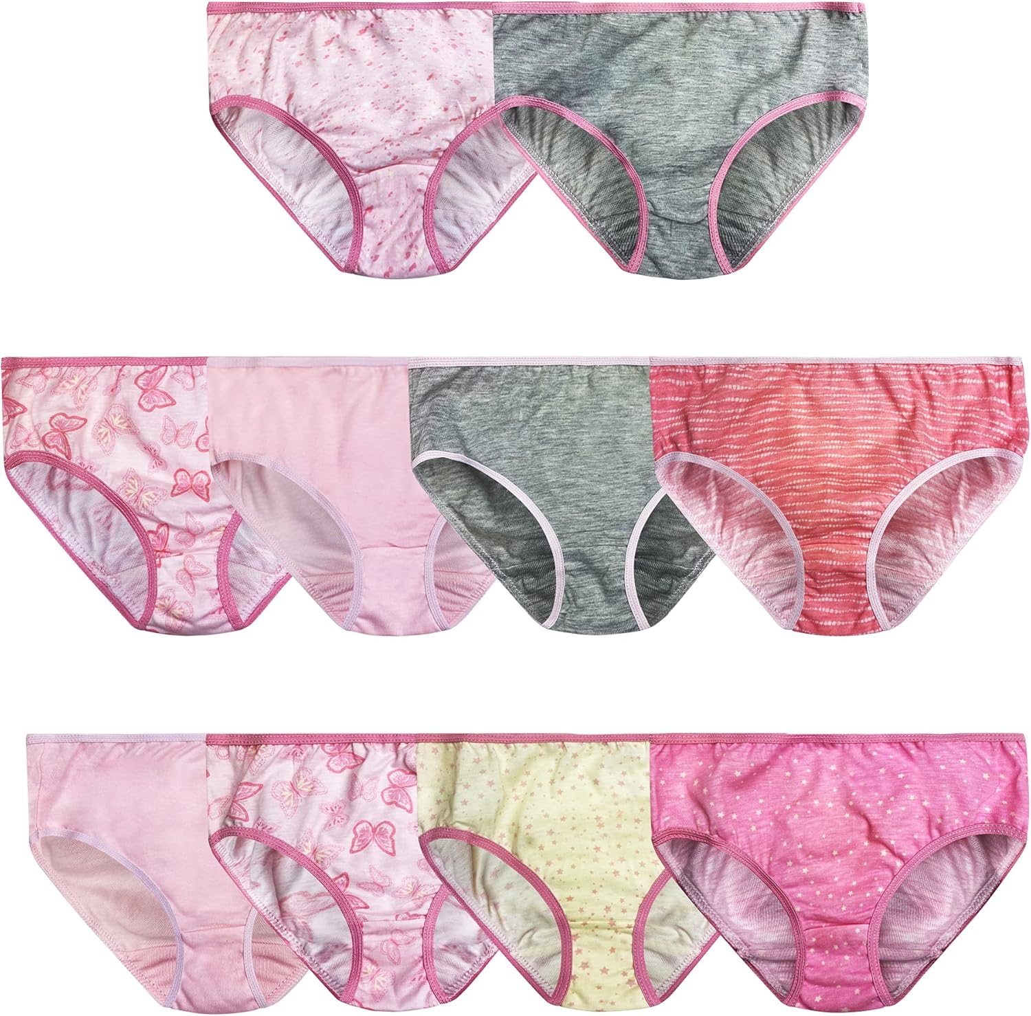Jessica Simpson Girls Underwear Set Variety 10 Pack Kids Panties Hipster Briefs: Clothing, Shoes & Jewelry
