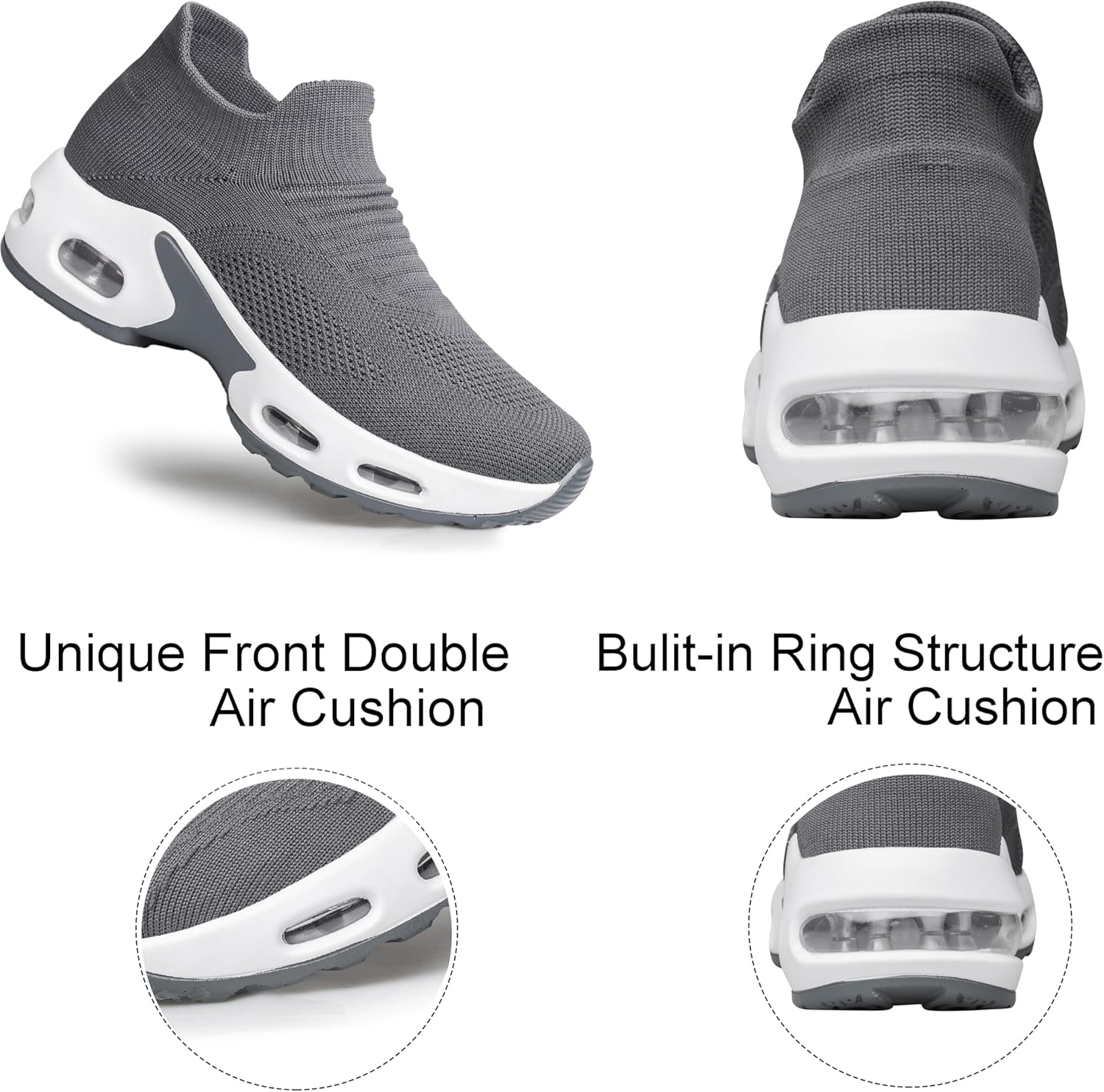 YHOON Women's Slip-On Walking Shoes Sock Shoes Women Mesh Athletic Sneakers Nurse & Work Shoes - Image 5