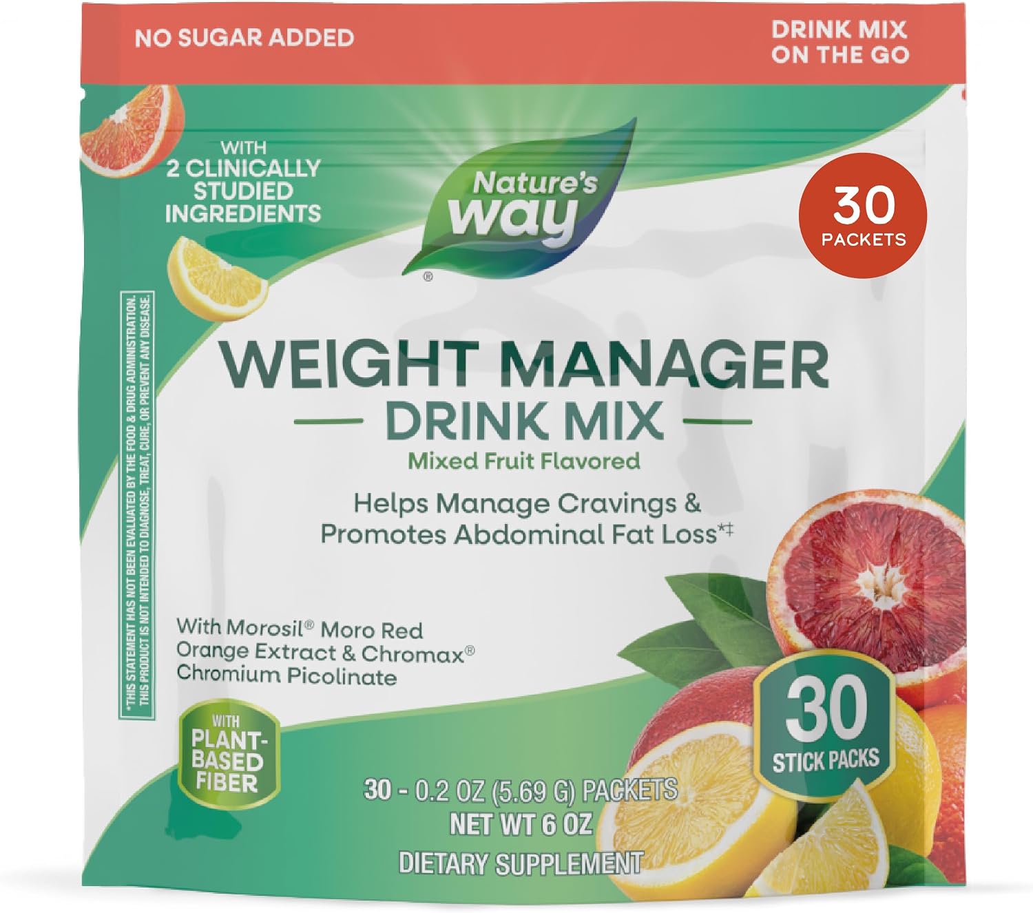 Nature’s Way Weight Manager Drink Mix, Helps Manage Cravings*(1), 30 ct