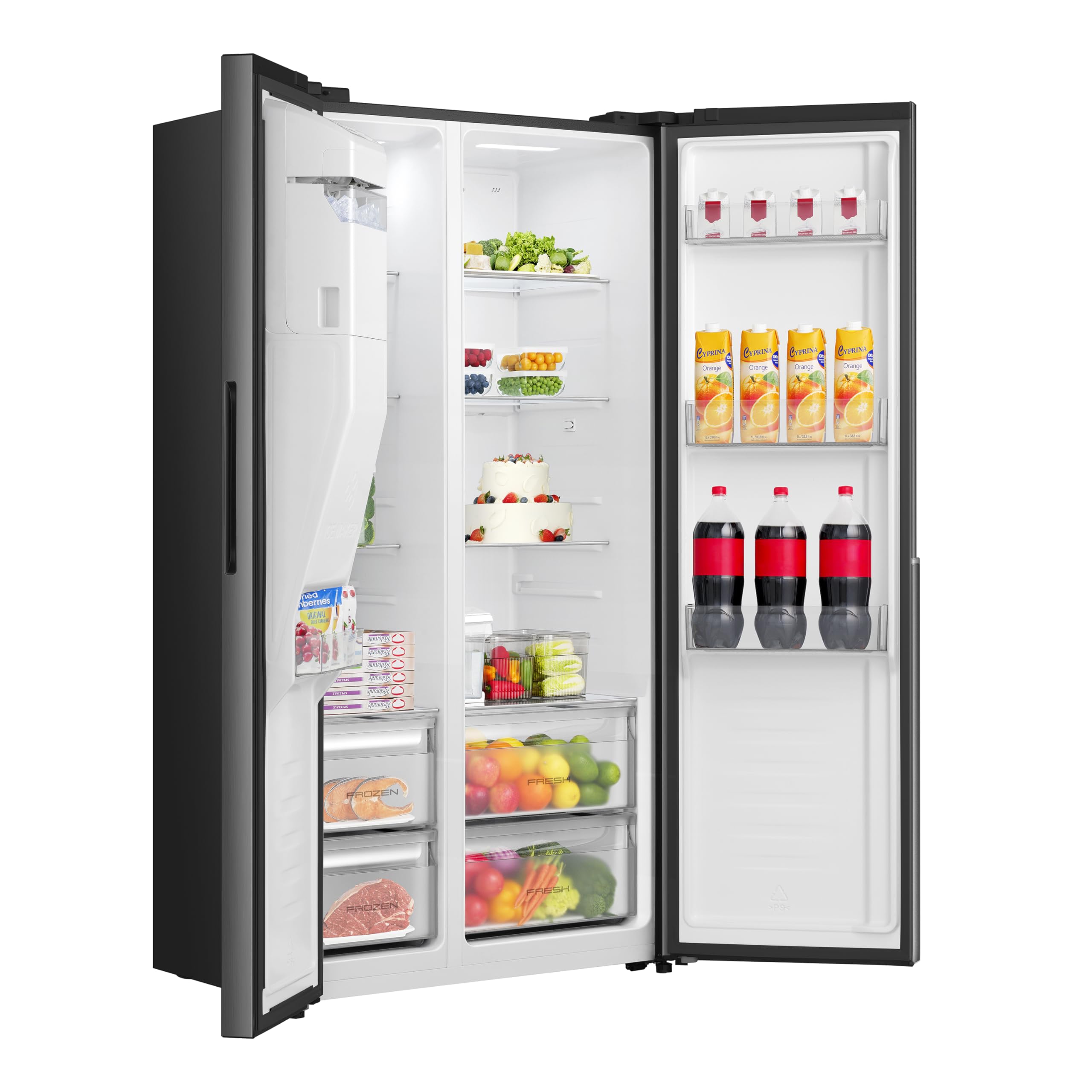 Gorenje NRS917C61BX Kühl-Gefrierkombination/Freistehend/Side-by-Side/ 528 Liter/EEK C/ 37dB/ Eis&Wasserspender/NoFrost Plus/MultiFlow 360°/ FastFreeze/ (B×H×T): 91,1 × 178,6 × 61,5 cm/Schwarz