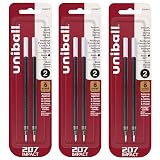 Uni-Ball 207 Impact Stick Pen Refills (Non-Retractable), 1.0mm Bold Point, Black Ink, 6 Pack – view 1