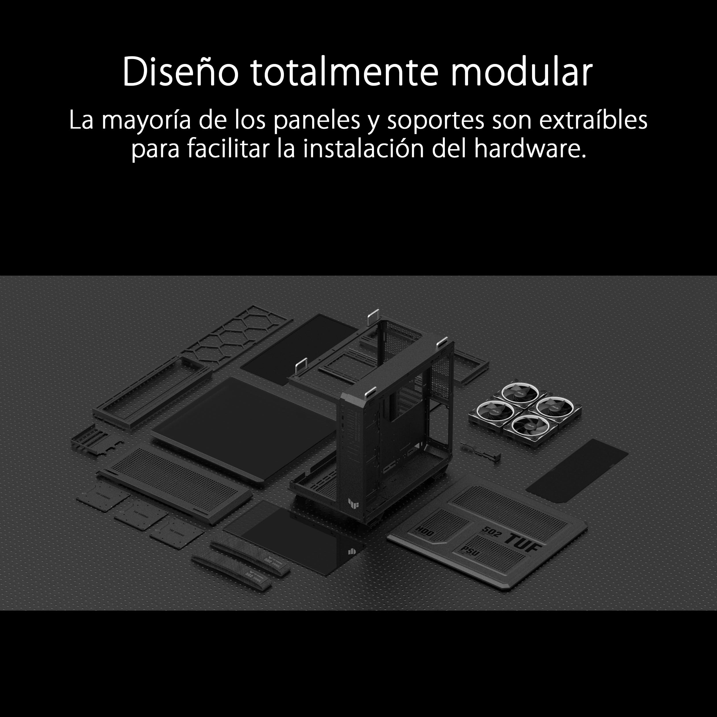 ASUS TUF Gaming GT502 Horizon Caja ATX Torre Mediana Doble Cámara USB 20 Gbps Tipo-C Negro